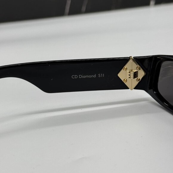 NEW UNISEX SUNGLASSES DIOR CD DIAMOND S1I 10A0 BLACK SQUARE EYEWEAR CD DIAMOND S - Picture 7 of 9